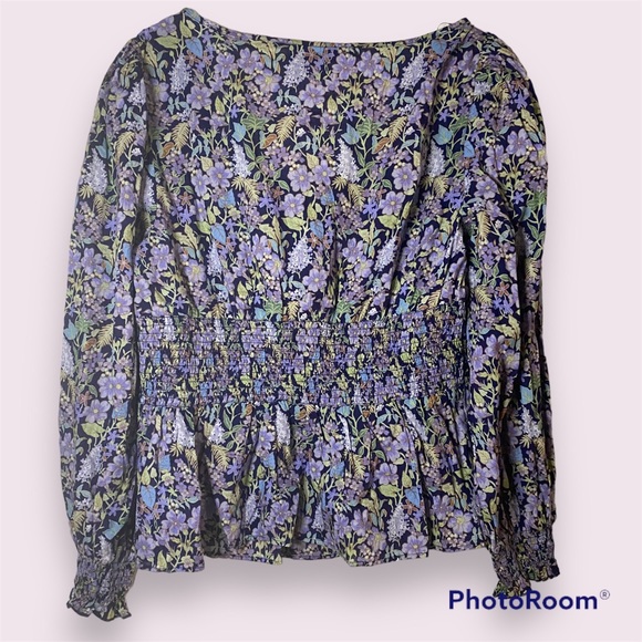 Cottage Core Athena Floral Florentine Neckline INC Concepts top - Picture 3 of 7